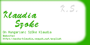 klaudia szoke business card